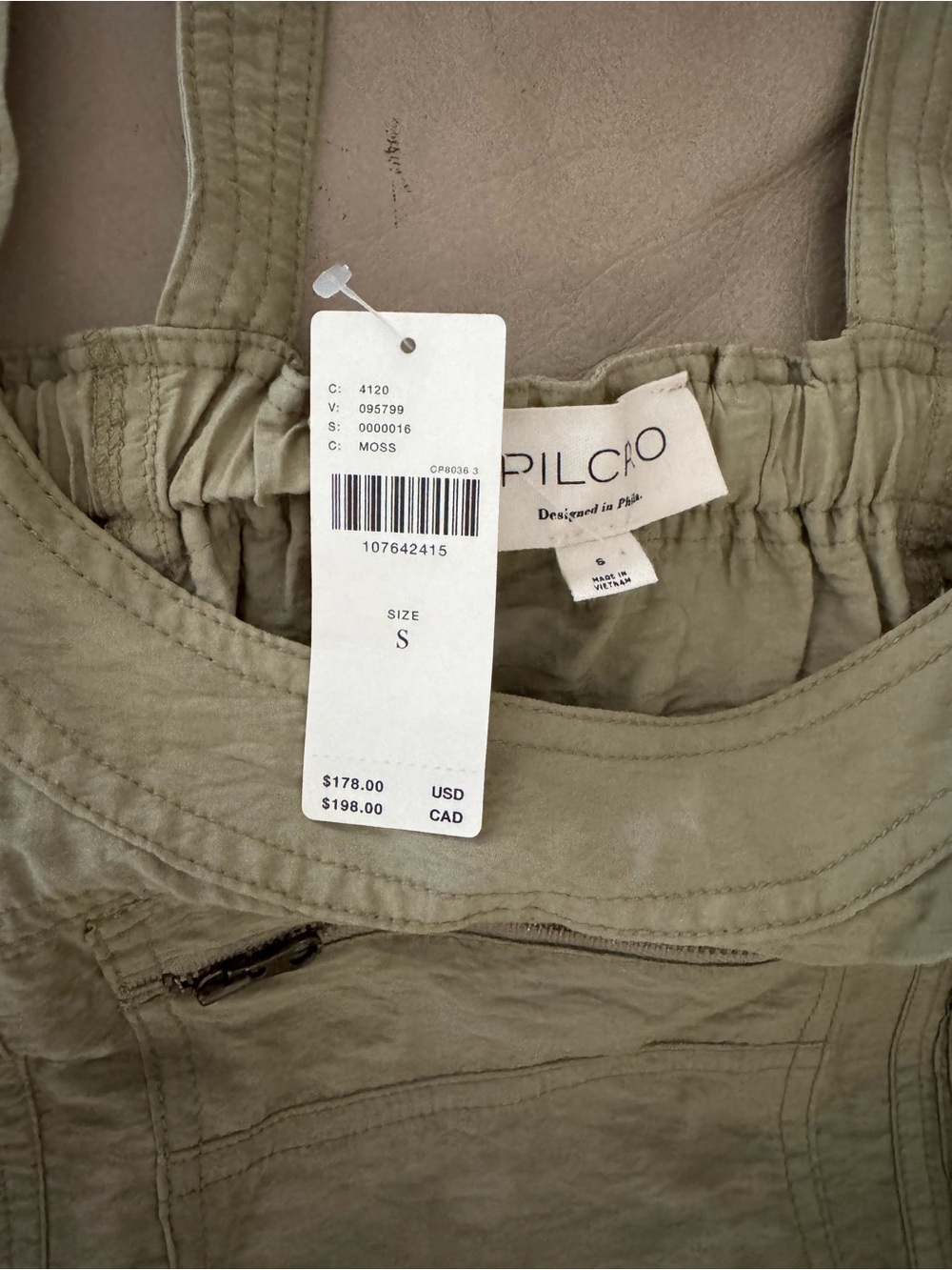 Anthropologie Pilcro Tiered Midi Pinafore Dress in Moss. Size S. MSRP $178 - Picture 11 of 16